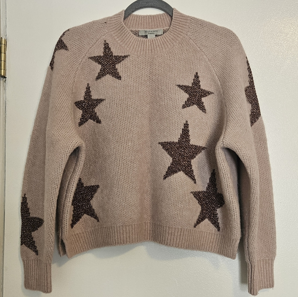 AllSaints wool alpaca blend star sweater